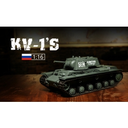 Czołg zdalnie sterowany ASG/dźwięk/dym 1:16 Russia KV-1 RTR 2.4Ghz - Heng Long 3878-1U (S)